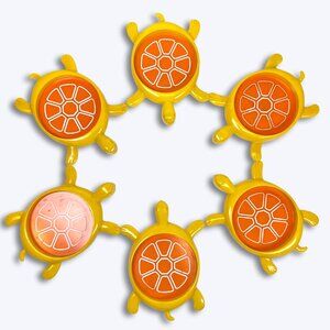 Vtg 70s Sea Turtle Tortoise Drink Cocktail Coasters Tiki Bar Decor Gift Coastal